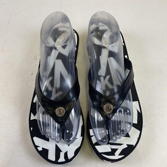 DKNY Black Women's Signature Wedge Platform Sandals size 9 A11 - Picture 7 of 9